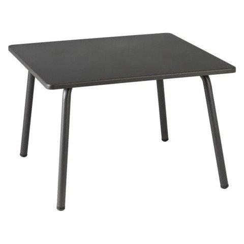 TABLE BASSE CARRÉE D'EXTÉRIEUR HORIZON - H 41 X L 59 X P 59 CM - GRIS - ACIER