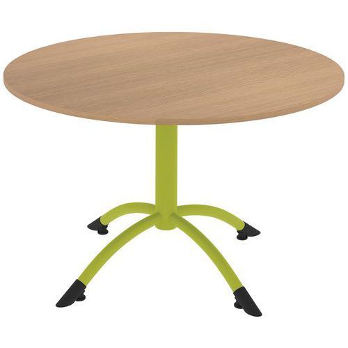 TABLE CANTATE FIXE Ø 120 CM PC HÊTRE NATUREL SORANO/VERT GRANNY - RODET