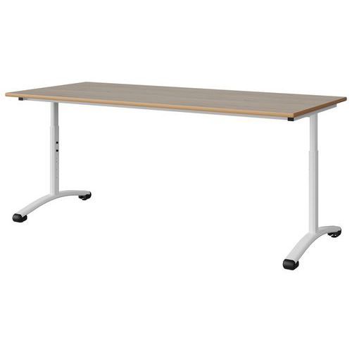 TABLE MALIBU 180X80 T3/T6 DL ST ALAISÉ CHÊNE 1146/BLC 9016 - MANUTAN EXPERT