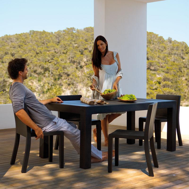 Table rectangulaire 180x90 - Collection JUT VONDOM - Résine de polyéthylène recyclable, résistante UV et impacts_0