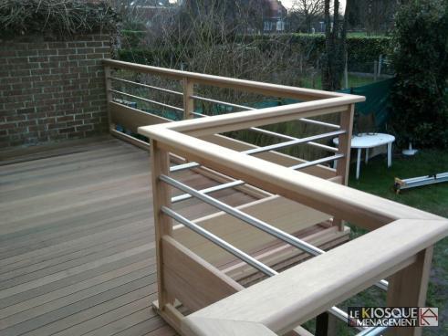 Terrasse Ipe Sur Pilotis Garde Corps Bois Et Inox
