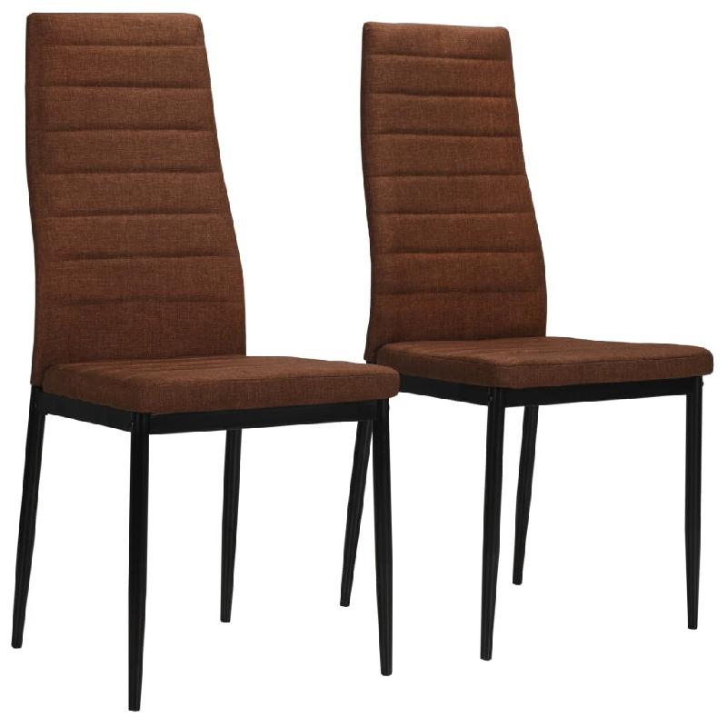VidaXL Chaises à manger lot de 2 marron tissu Modèle Uvélia - 246183_0