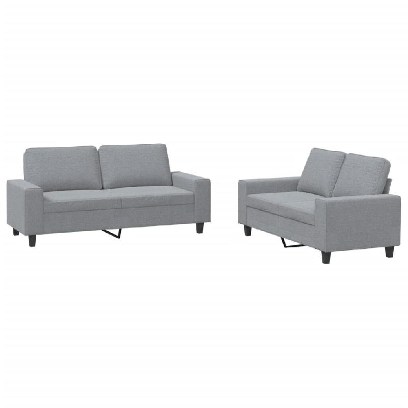 VidaXL Ensemble de canapés 2 pcs gris clair tissu Modèle Zenith Riviera - 3201882_0