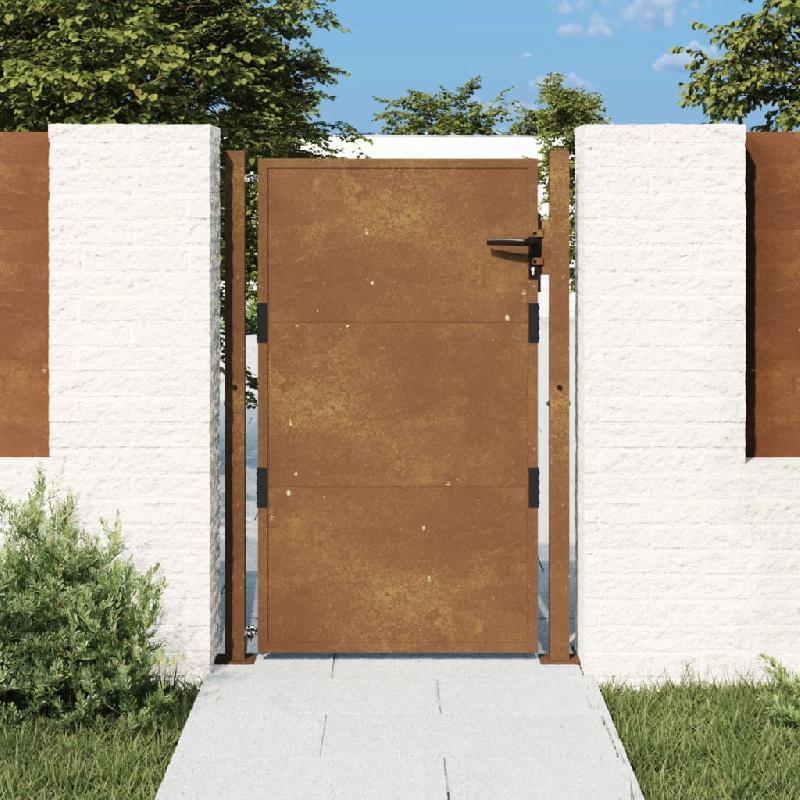 Vidaxl portail de jardin 105x155 cm acier corten 153205_0