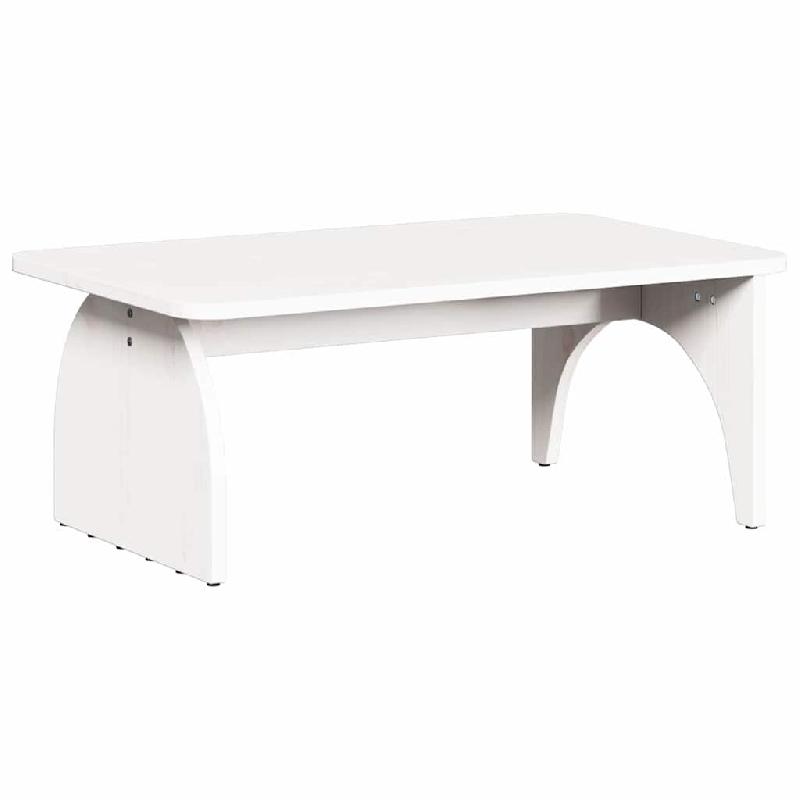 VidaXL Table basse Blanc 80 x 50 x 31 cm Bois massif en pin Modèle Eclipse Bois - 873518_0