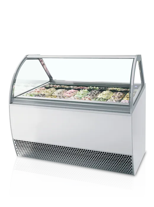 Vitrine congélateur de crème glacée blanc vitre bombé - 1661x1080x1... - PMILLENNIUM LX18_0