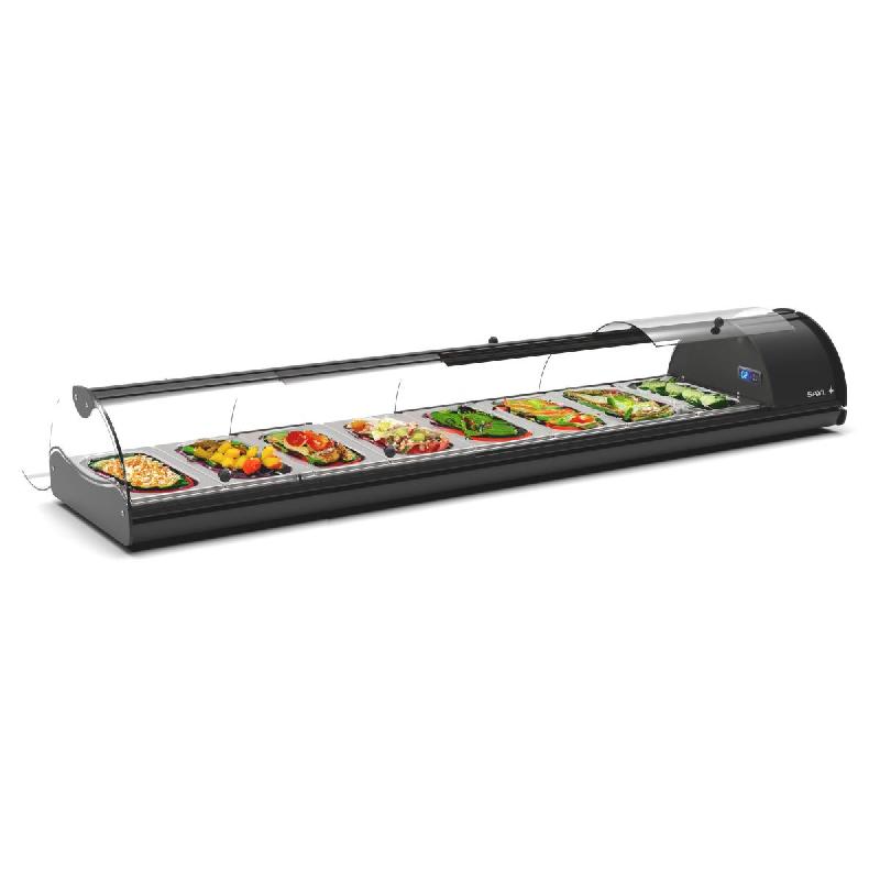 Vitrine réfrigérée SELF-SERVICE - 8 bacs GN 1/3 - 1680 mm | Sayl Barcelona - avec 4 bacs GN 1/3_0