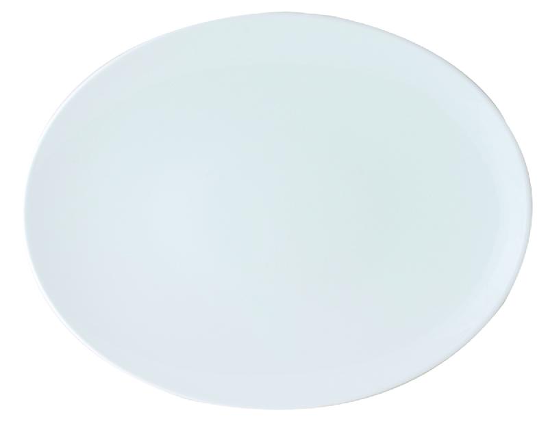 ASSIETTE COUPE PLATE OVALE BLANC PORCELAINE 33X26 CM COUPE ARIANE