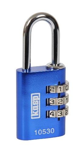 Cadenas à combinaison KASP K10530 - Aluminium anodisé bleu 30 mm - Anse acier, cadran laiton nickelé_0