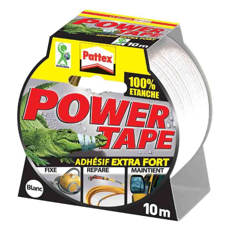 Adhésif super puissant blanc - Power Tape Pattex - 50 mm x 10 m, ultra-adhérent et étanche_0