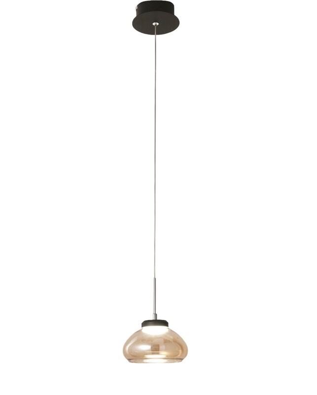 Arabella - Suspension simple de Fabas Luce - LED 8W - Plafonnier diamètre 14 cm Ambre - orange 8019282510444_0