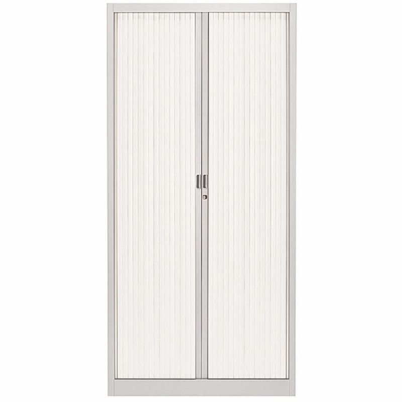 ARMOIRE MÉTAL CLASSTOUT COLOR - A RIDEAUX - L. 90 X H. 180 CM - CORPS ALUMINIUM  - RIDEAUX BLANC