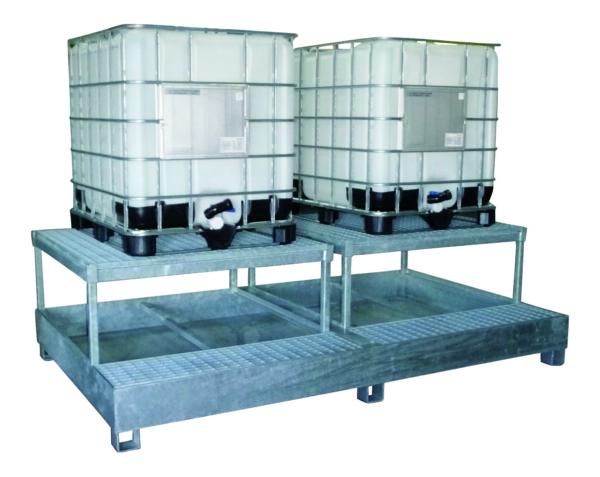 Bac de rétention pour 2 IBC ou 8 fûts - galvanisation à chaud - RMVBG8PRDI_0