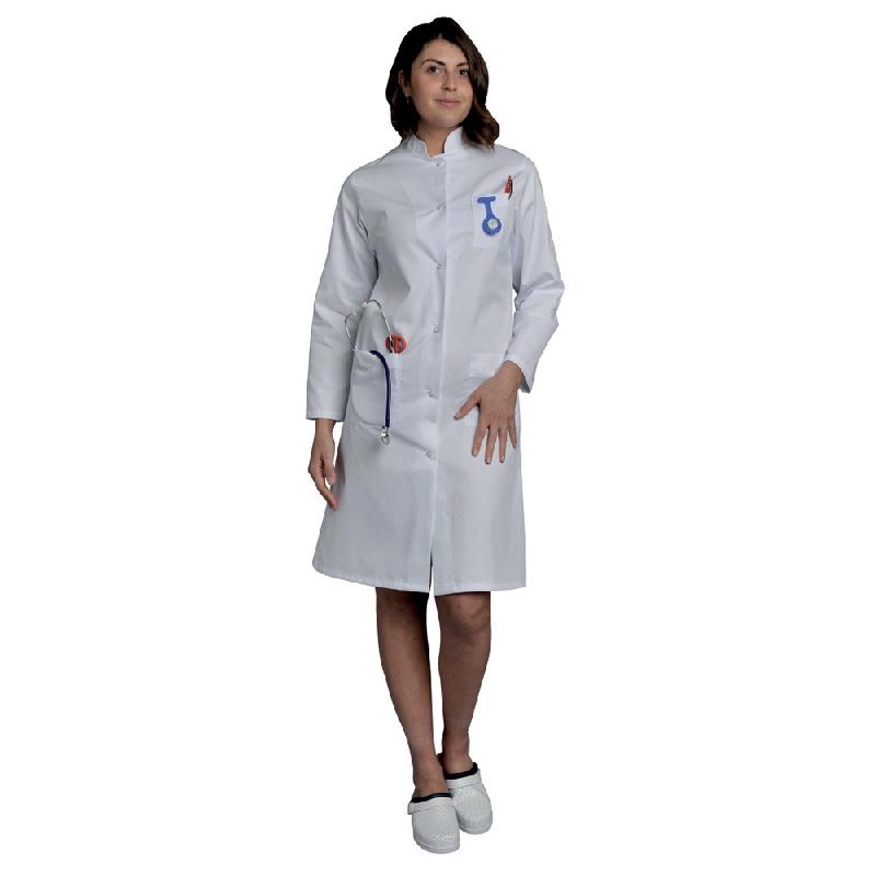 BLOUSE FEMME POUR MILIEU MÉDICAL, POLYCOTON, COLORIS BLANC, TAILLE 44  / 46