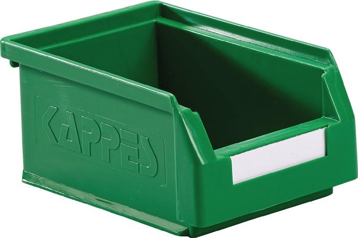 Boîte de rangement à ouverture frontale - L160 x l105 x H75 mm - Polyéthylène vert - RASTERPLAN - Résistante aux chocs et températures extrêmes_0