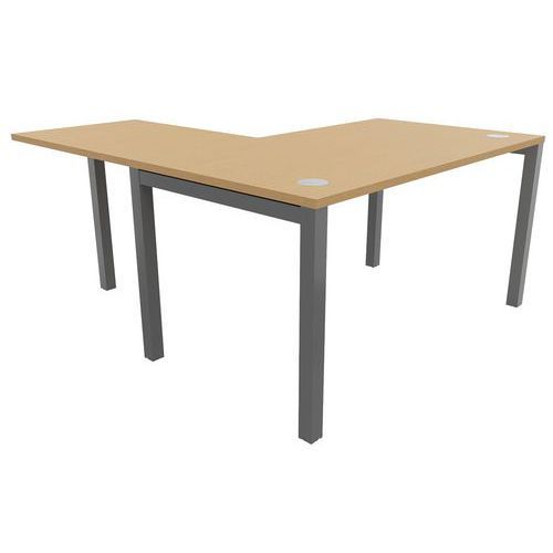 BUREAU ASTRO ARCHE 140X80 + EXTENSION 60X80 HÊTRE/ALU - BURONOMIC