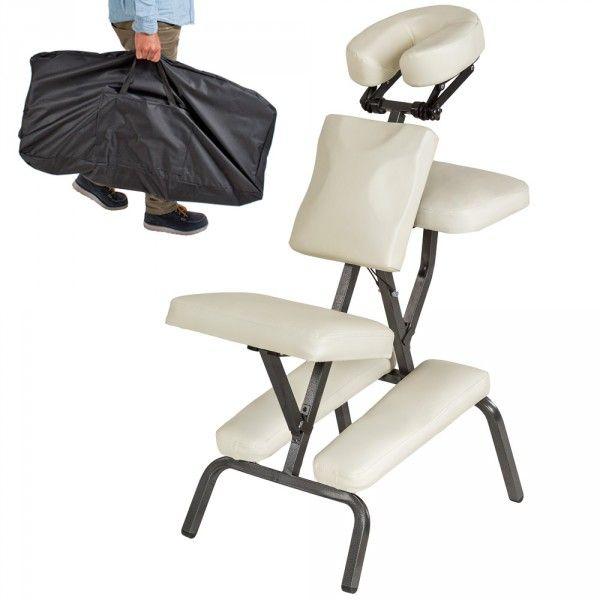 Chaise de massage rembourrage épais crème avec housse - dimensions et matériaux de qualité_0
