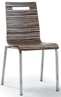 Chaise Kelly - coque multiplis Zebrano blanc - châssis métal epoxy_0