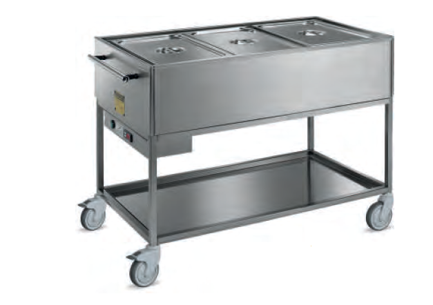 CHARIOT BAIN-MARIE 3X GN 1/1, PLAGE DE TEMPÉRATURES : DE 20 °C À 90 °C