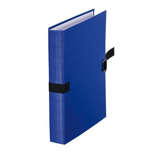 LOT DE 10 - CHEMISE EXTENSIBLE À RABAT EXACOMPTA À BOUCLE DOS 13 CM BLEUE