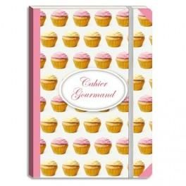 CLAIREFONTAINE CAHIERS CUPCAKES BROCHURE REMBORDÉE SOUPLE+ÉLASTIQUE DE FERMETURE A6 144PGES LIGNÉE