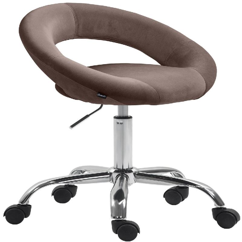 CLP Tabouret de travail Olinda velours Marron - marron textile 325977_0