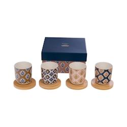 Coffret de 4 tasses expresso Laure -  Décoré Rond Porcelaine Amadeus 6.4x3.4 cm - multicolore porcelaine 3520071974705_0