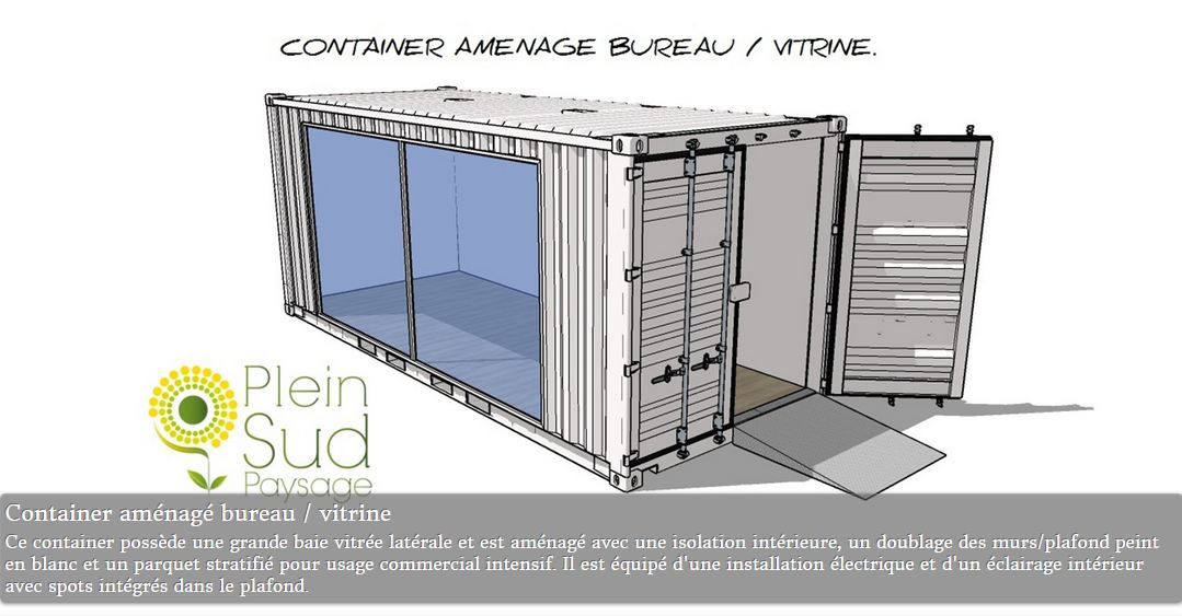 Container aménagé bureau/vitrine_0