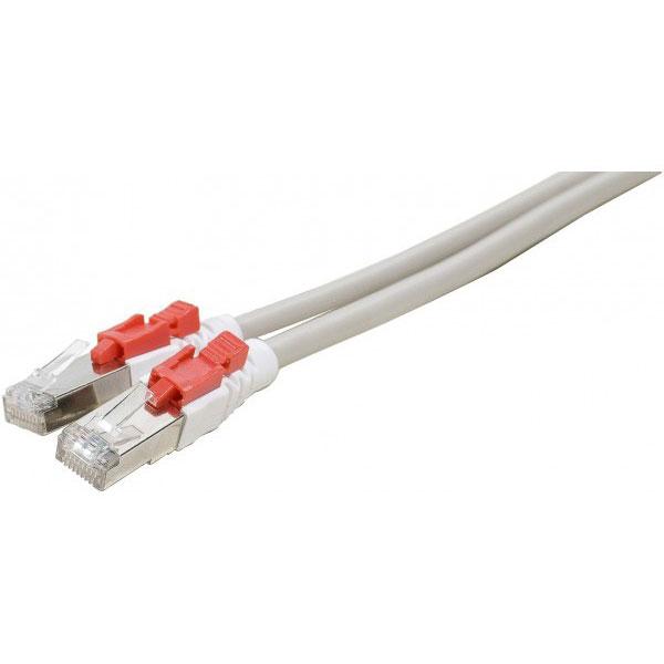 CORDON RJ45 CATEGORIE 6 S/FTP A VERROUILLAGE GRIS - 1 M