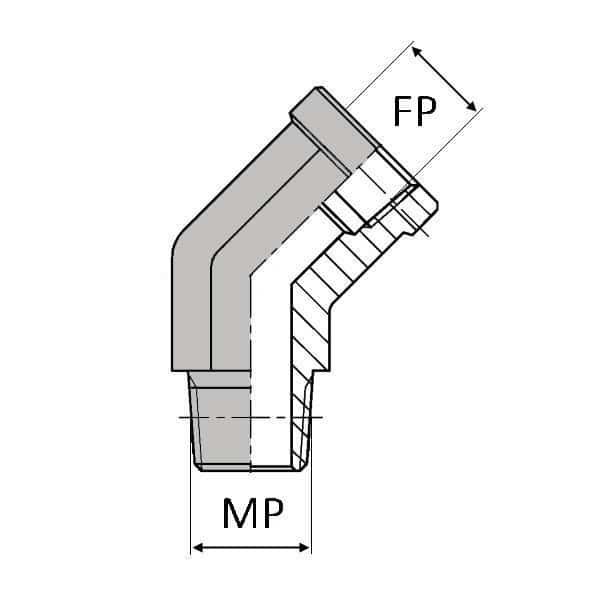 Coude 45° mâle NPT x femelle NPT - 1