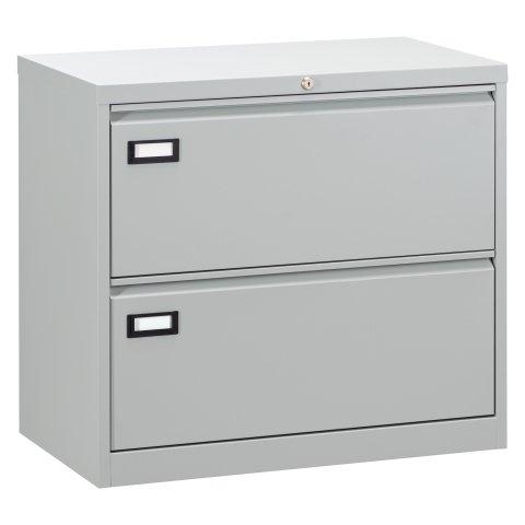 CRÉDENCE MÉTAL 2 TIROIRS POUR DOSSIERS SUSPENDUS GRIS CLAIR