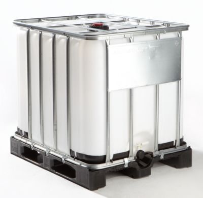 CUBITAINER DE STOCKAGE ET DE TRANSPORT SUR PALETTE EN PLASTIQUE - CAPACITÉ 1000 LITRES - VERSION POUR PRODUITS DANGEREUX