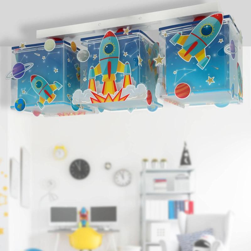 DALBER ROCKET PLAFONNIER À 3 LAMPES POUR ENFANT