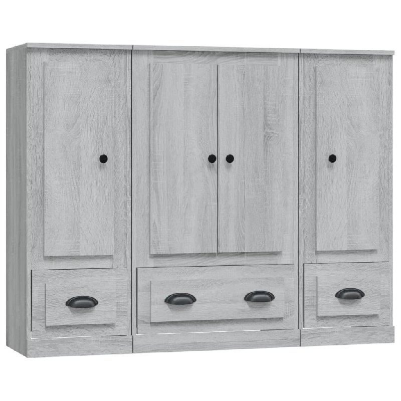 Helloshop26 - Buffet bahut commode armoire meuble de rangement organisateur cuisine salle de séjour salons 3 pcs sonoma bois 02_0037178 - 30002132544_0
