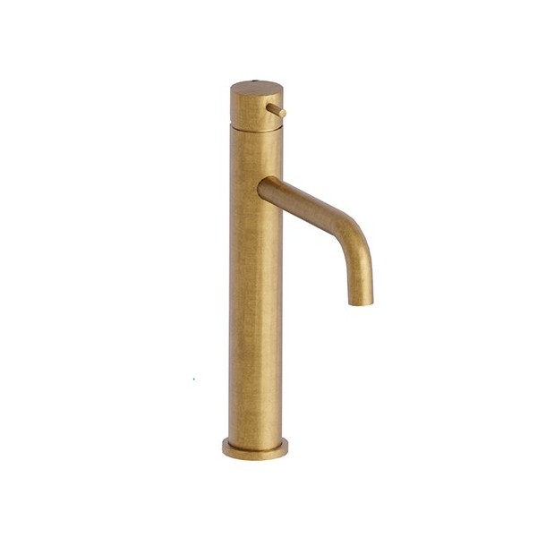 LAVABO MI-HAUT TRIVERDE + VIDAGE LAITON UP&DOWN OR BROSSE ROBINETTERIE TRIVERDE - CRISTINA ONDYNA TV22796P