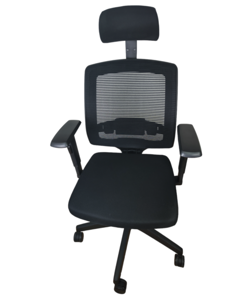 Linea Malice 01 PT - Fauteuil de Bureau Ergonomique avec Têtière Réglable - Occasion - Base en Métal Chromé et Roulettes Souples_0