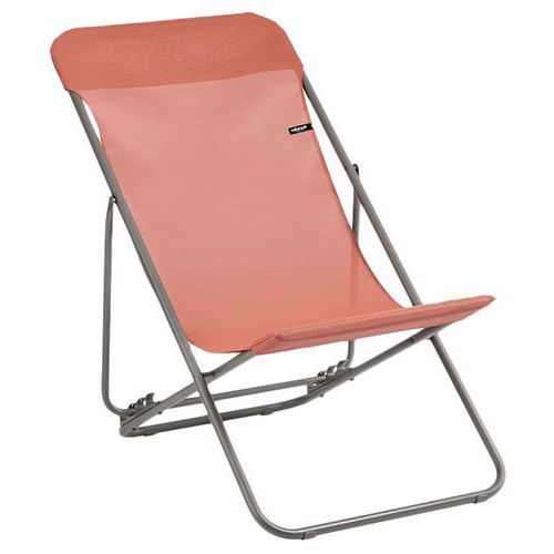 LOT DE 2 TRANSATS HELIO ACIER LARGEUR 56 CM BRIQUE LAFUMA - LAFUMA MOBILIER