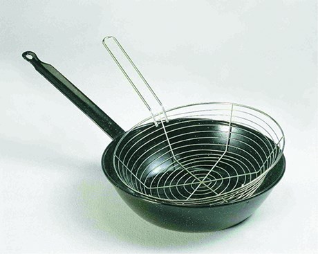 MATFER - POÊLE À FRIRE TÔLE+PANIERACIER INOX D.240MM - 062084