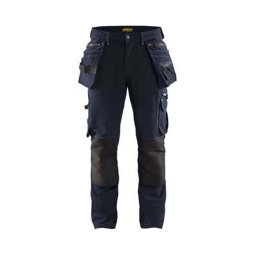 PANTALON DE TRAVAIL X1900 ARTISAN STRETCH 4D MARINE FONCÉ NOIR D124 - BLAKLADER