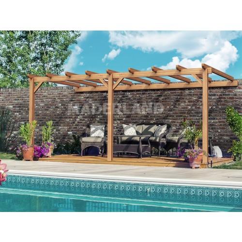 PERGOLA ADOSSÉE EN BOIS PALMA 5X4 M MADERLAND