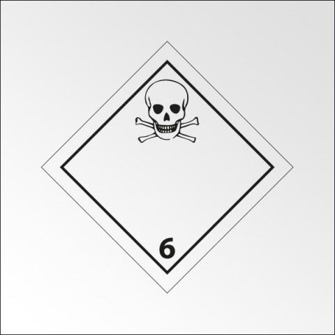 PLAQUE DE TRANSPORT ADR 6.1 - MATIÈRES TOXIQUES DANGER DE MORT - 300 X 300 MM - PVC
