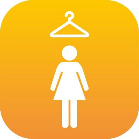 PLAQUE SIGNALÉTIQUE EN DRAPEAU PLEXI - VESTIAIRE FEMME (ORANGE)