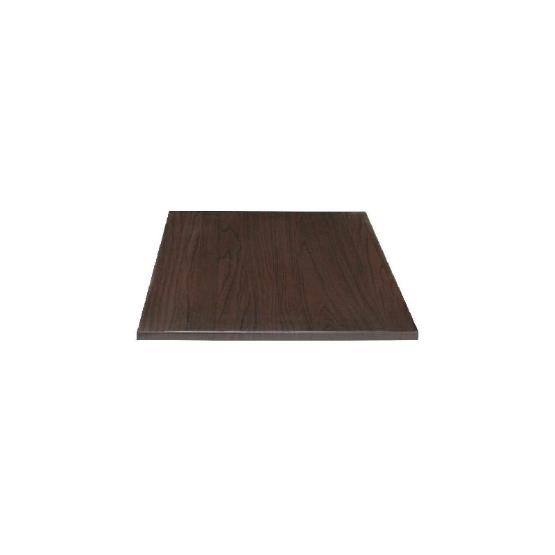 Plateau de table carré (L)700 x (P)700 mm, finition marron foncé_0