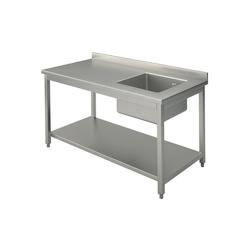 Virtus group Plonge Inox avec Bac à Droite Dosseret et Étagère - 1300 x 700 mm - Virtus - 7864908922641_0