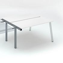 PÔLE DE 2 BUREAUX DROITS BLANC L 140 X P 126 CM, PIÉTEMENT MÉTAL ALUMINIUM - ARCH - ELÉMENT SUIVANT