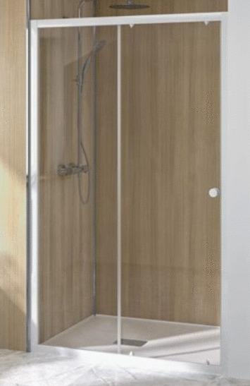 PORTE COULISSANTE SUPRA III C 100CM BLANC VERRE TRANSPARENT - KINEDO - PA1540BTN