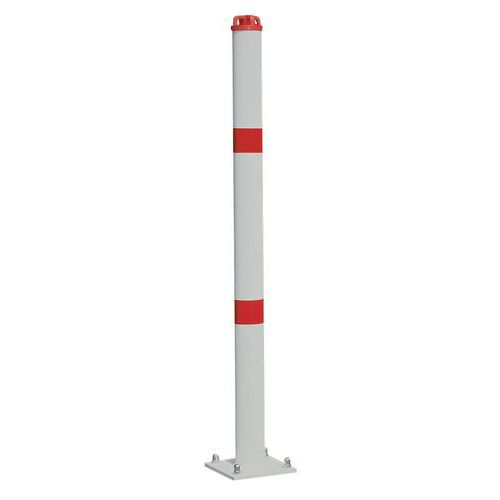 POTEAU DE BALISAGE ANNEAUX ROUGE ET BLANC MAT.:ALUMINIUM - CROSO
