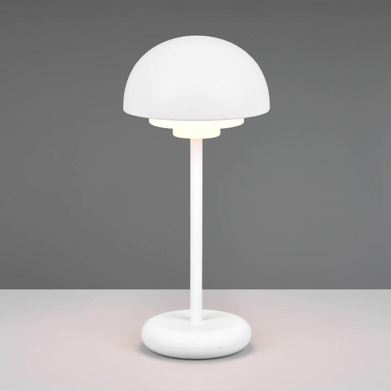 REALITY LEUCHTEN LAMPE TABLE LED ELLIOT IP44 BATTERIE TACTILE BLANC