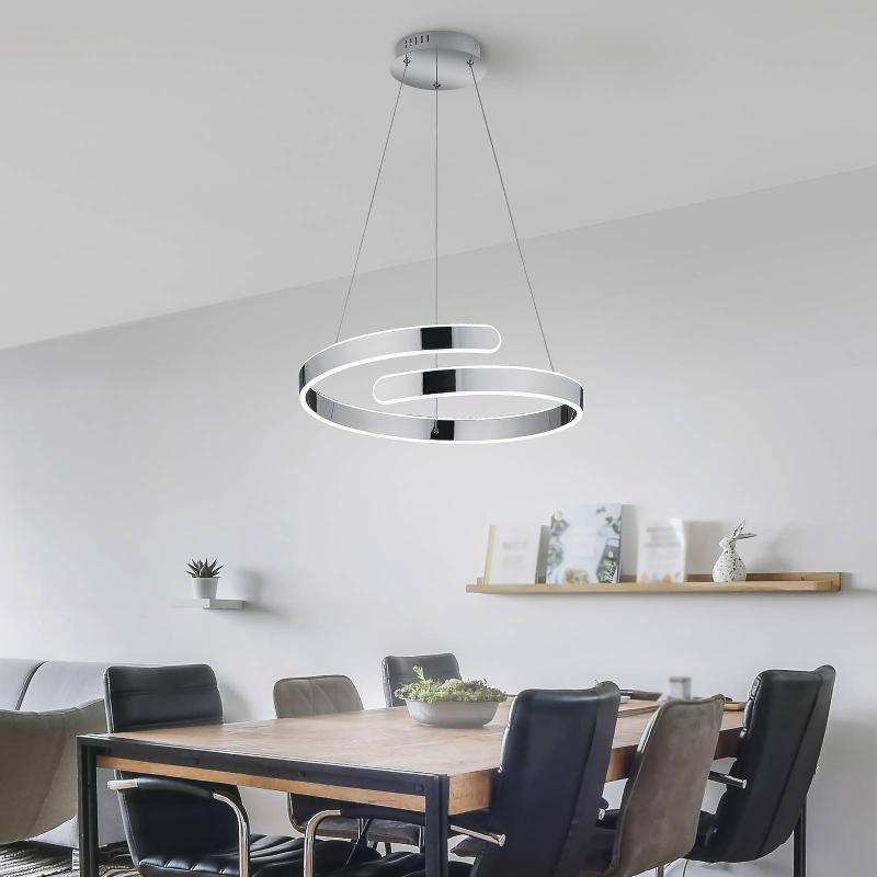 REALITY LEUCHTEN SUSPENSION LED PARMA, VARIATEUR SWITCH, CHROMÉE