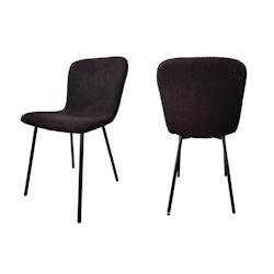 SalesFever Ensemble de 4 chaises de salle à manger | Housse en tissu bouclé | Pieds en métal | L 44 x P 52 x H 79 cm | noir - noir multi-matériau_0